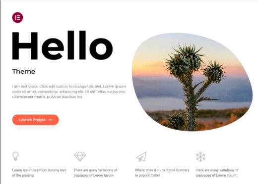 Hello Elementor screenshot