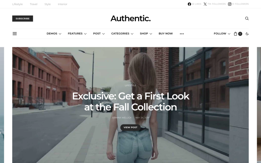 Authentic theme screenshot